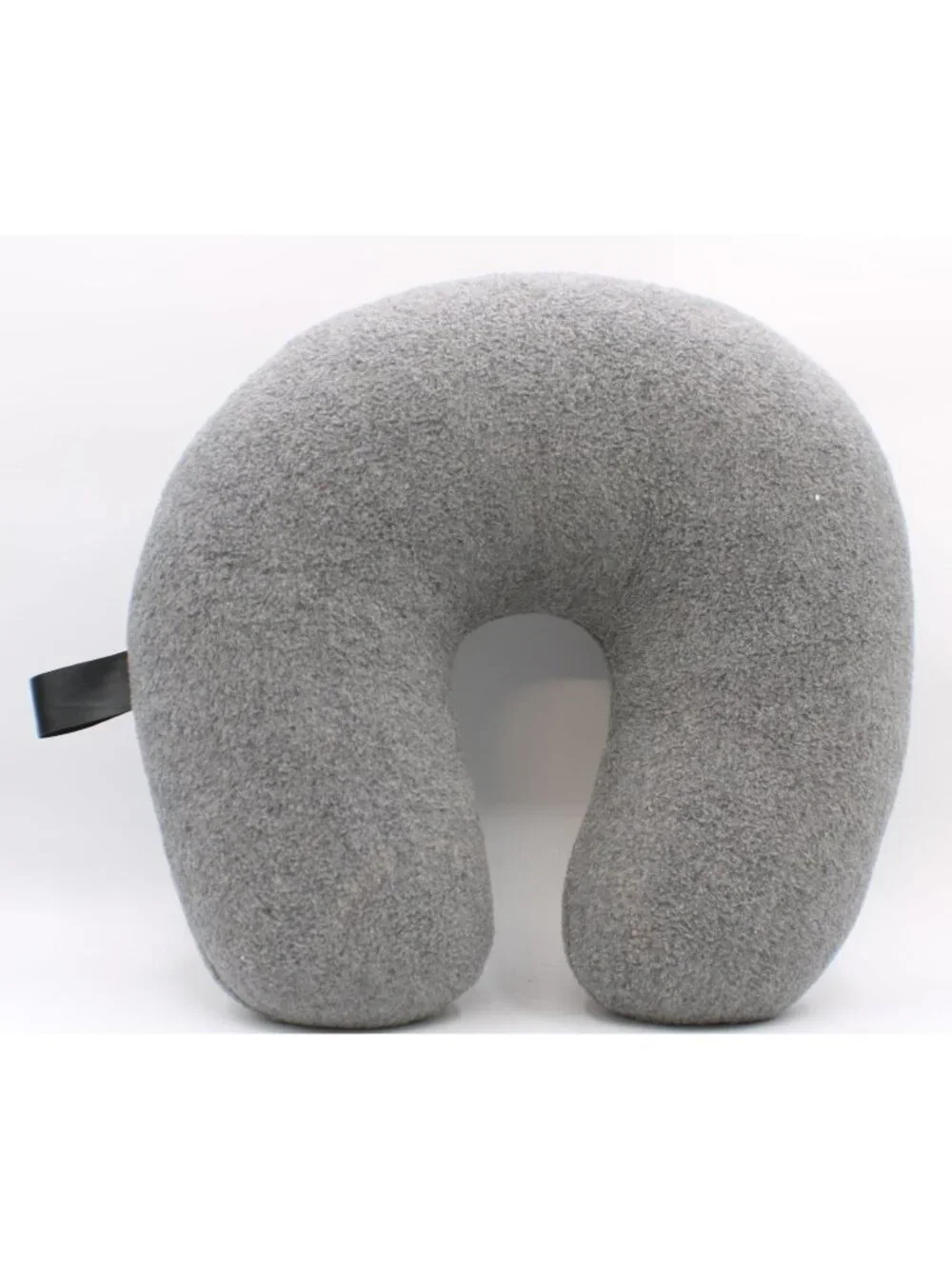 Travel Neck Pillow Zip Cover Washable Neck Relief Sleep Sitting Up Soft Gray